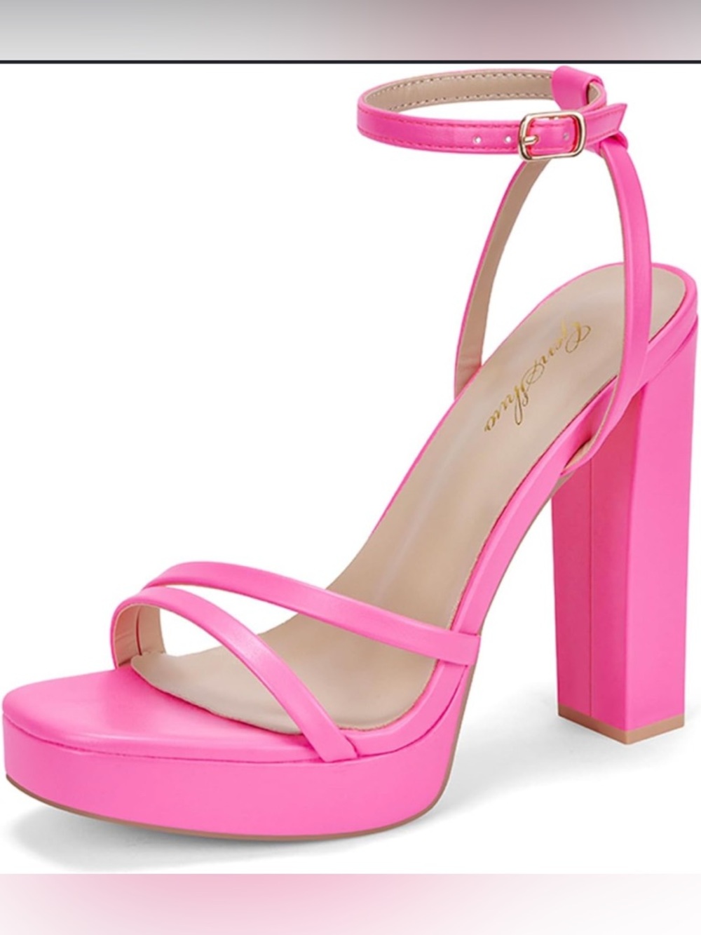 Pink strappy heels